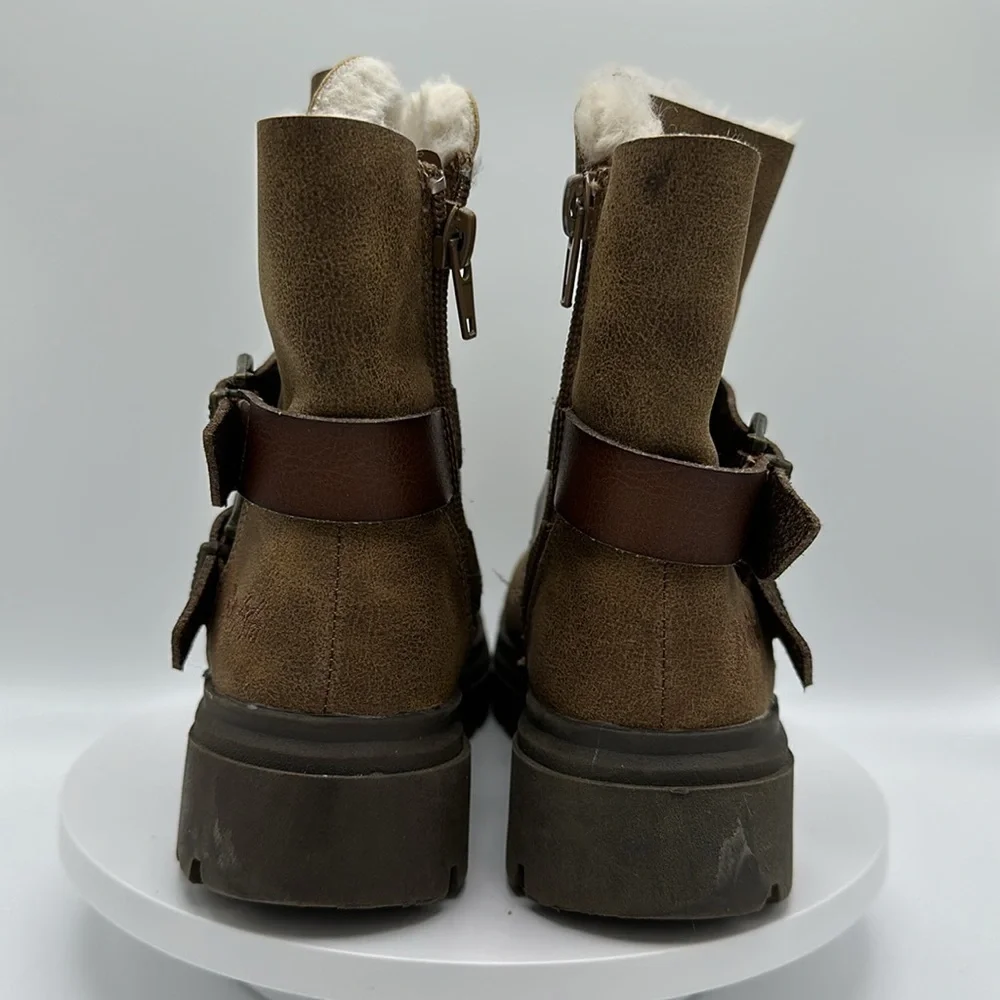 BLOWFISH Girls Lace-Up Leather Boots, Size 13